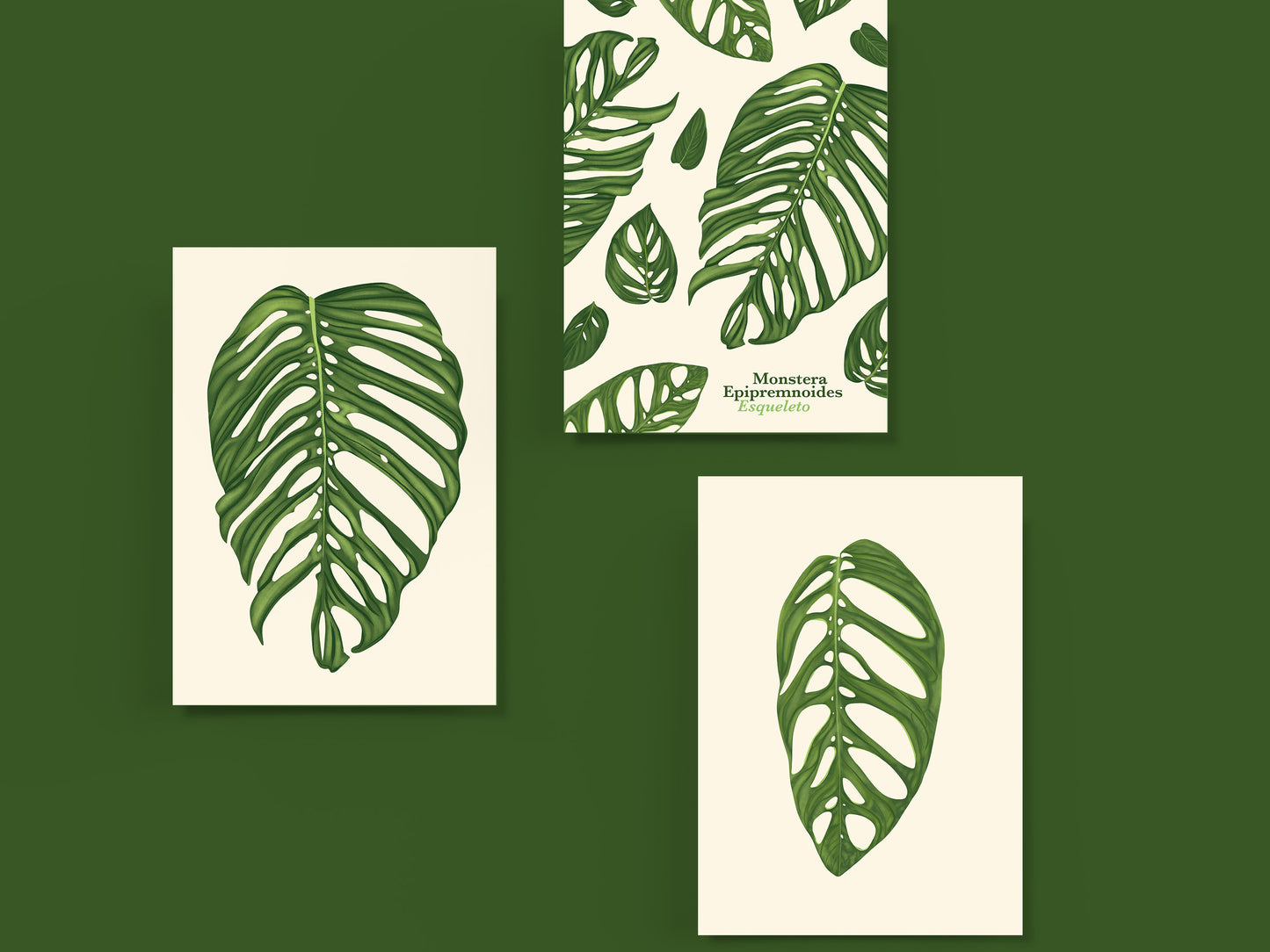 THREE Monstera Epipremnoides Esqueleto Digital Posters