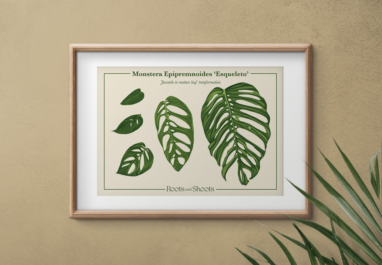 Monstera Epipremnoides Esqueleto Digital Print